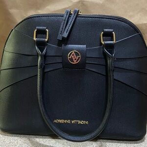 Adrienne Vittadini Bellissima Bow Dome Satchel in Black